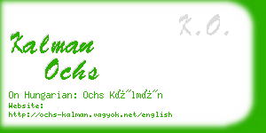 kalman ochs business card